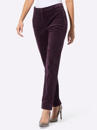 Cr&eacute;ation L Cordhose CREATION L, Damen, Gr. 36, Normalgr&ouml;ssen, lila (aubergine), 78% Baumwolle, 20% Modal, 2% Elasthan, unifarben, Hosen Cordhose