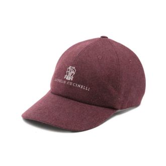 Brunello Cucinelli Accessoires, unisex, Rood, L, Wol, Logo-geborduurde wollen pet