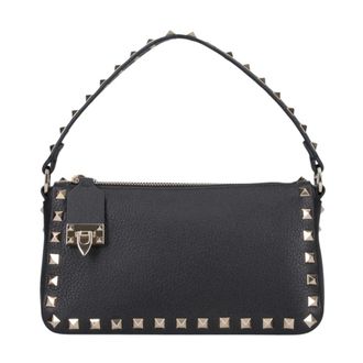 Valentino Tassen, Dames, Zwart, ONE Size, Leer, Small Rockstud Shoulder Bag