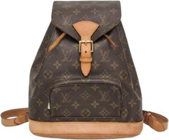 Louis Vuitton Pre-owned Montsouris MM M51136 Rugzak - Dames - Vintage Rugzakken - Bruin - ONE Size - Leer - Vintage