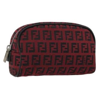 Fendi Pre-owned Vintage Pouch - Dames - Pre-owned - Rood - Maat: ONE Size Leer