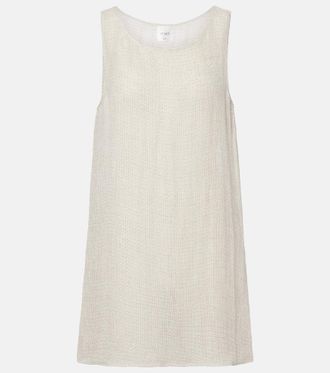 Leset Stella sequined linen-blend minidress