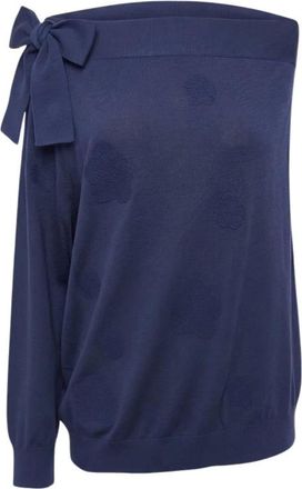 Malo Top in maglia asimmetrico - - Knitwear - Donna - Blu - M