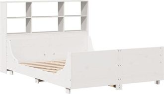 vidaXL Bookcase Bed without Mattress White 140x190 cm Solid Wood Vidaxl