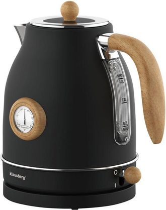 OEM Hervidor El&eacute;ctrico Con Term&oacute;metro, Acero Inoxidable, 1,7 L, 2200 W, Klausberg Kb-7907, Negro