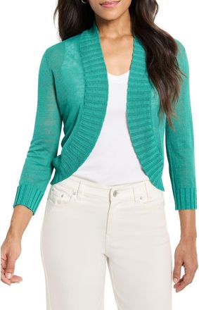 Nic+Zoe Linen Blend Bolero Cardigan in Bright Jade at Nordstrom, Size Medium