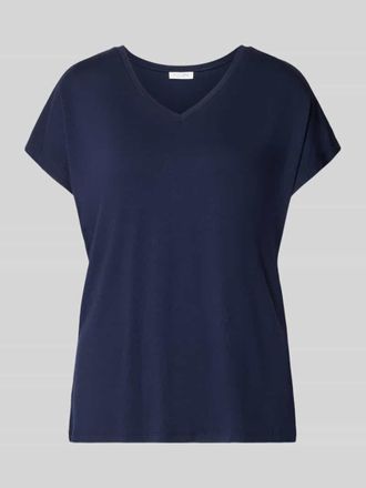 Christian Berg T-Shirt aus Viskose-Elasthan-Mix mit V-Ausschnitt in Dunkelblau, Gr&ouml;&szlig;e XXL