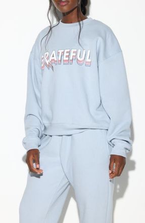 Spiritual Gangster Grateful Ascent La Brea Cotton Sweatshirt in Ice Blue at Nordstrom, Size X-Small