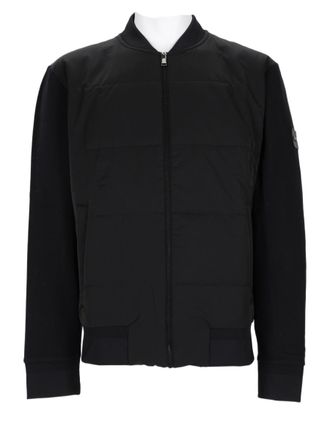 BOSS Modern Fitted Black Sweater with Quilted Panel Design
