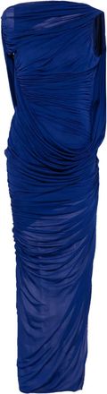 MUGLER Abito da sera drappeggiato con schiena scoperta - Blu