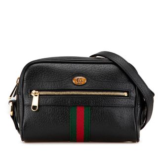 Gucci Pre-owned Womens Gg Marmont Crossbody - Black Leather - One Size