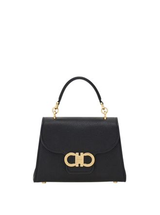 Ferragamo Black Double Gancini XS Satchel