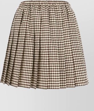 Moncler cotton blend miniskirt checked pleated design