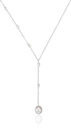 Lily & Roo Silver Seed Pearl Lariat Necklace