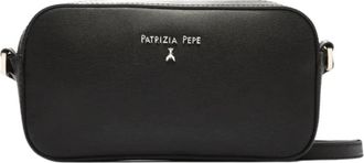 Patrizia Pepe Zwarte leren schoudertas - Dames - Schoudertassen - Zwart - ONE Size - Leer - Tassen
