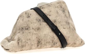 The Attico Womens Day Off Clutch Gray Leather