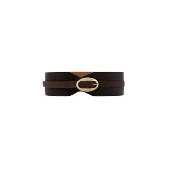 Twinset Cintura a fascia in pelle - - Accessories - Donna - Marrone - S
