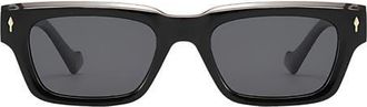 Fifth and Ninth Cole 50mm Polarized Rectangular Sunglasses in Gray/Black at Nordstrom