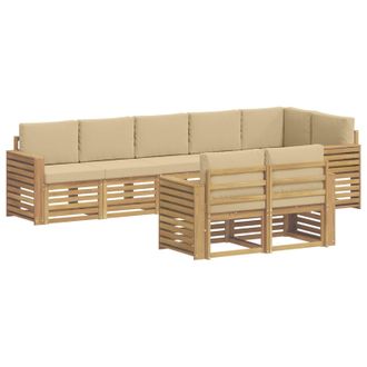 vidaXL Conjunto De Sof&aacute;s De Exterior 8 Uds. Y Beige Poli&eacute;ster Vidaxl