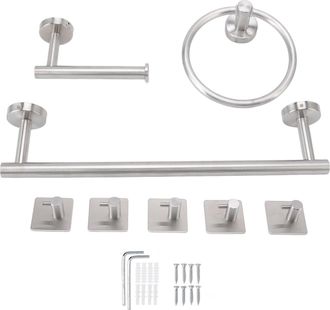 OEM [juego De Accesorios De Ba&ntilde;o] Fabricado En Acero Inoxidable 304 - El Juego Incluye Toallero, Soporte Para Toallas, Dispensador De Toallas De Papel Y 5
