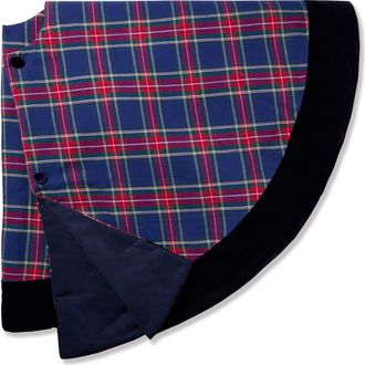 Petite Plume Windsor Tartan Cotton Tree Skirt in Navy at Nordstrom