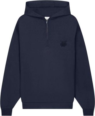 Filling Pieces Hoodie met halve rits - Heren - Hoodies - Blauw - L - Hoodies & sweatvesten