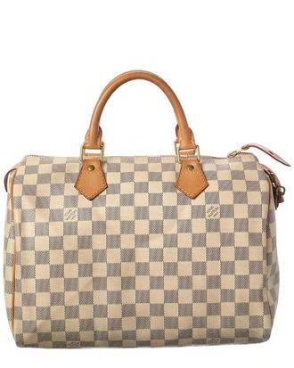 Louis Vuitton White Damier Azur Coated Canvas Speedy 30 (Authentic Pre-Loved)
