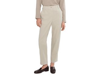 Eileen Fisher Garment Dyed Utility Cotton Tapered Ankle Pants Womens Clothing Papyrus : XS 29