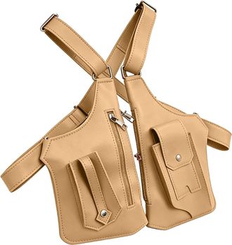 Generic Double Shoulder Armpit Bag,Adjustable Trendy Anti-Theft Sling Purse | Shoulder Holster Bag - for Travel Work Passport School Money Running Hiking Moto