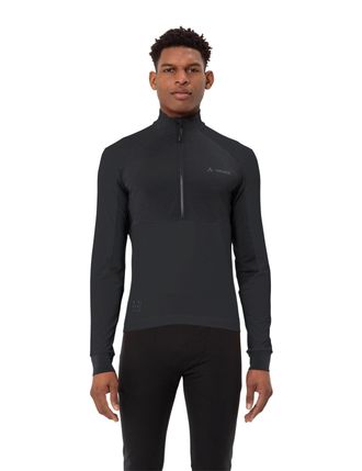 Vaude Radtrikot VAUDE MENS KURO HALFZIP LS TRICOT, Herren, Gr. S, schwarz, Web, Obermaterial: 91% Polyester, 9% Elasthan, hoch geschlossener Ausschnitt, ein
