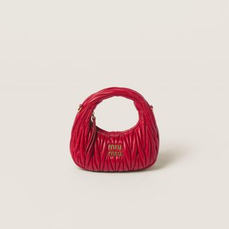 Miu Miu Wander matelass&eacute; nappa leather hobo mini-bag