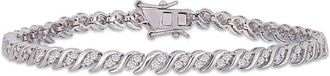 Amour 1 CT TW Diamond S-shape Tennis Bracelet In Sterling Silver