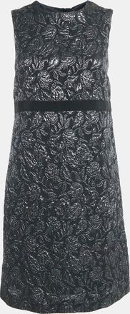 Max Mara Black Jacquard Sleeveless Mini Dress