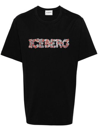 Iceberg T-shirt con ricamo 5D - Nero