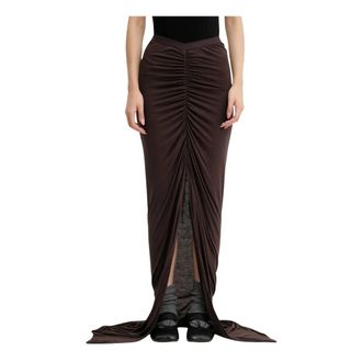 Rick Owens Rokken, Dames, Bruin, M, Poppy Maxi Rok