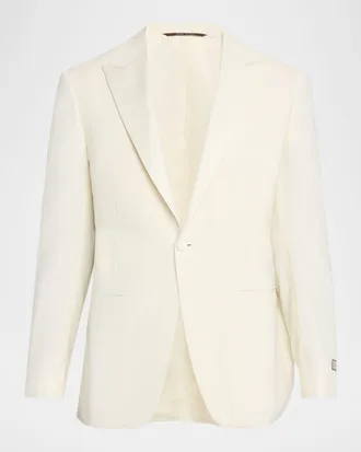 Canali Men & apos;s Wool Peak Lapel Dinner Jacket