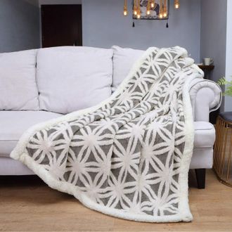 Sherpa Sherpa Fleece Blanket for Mom Cozy Soft Throw Blanket for Women Men Birthday Gifts Dual Sided Couch Sofa Bed Blanket (Grey,51x63)
