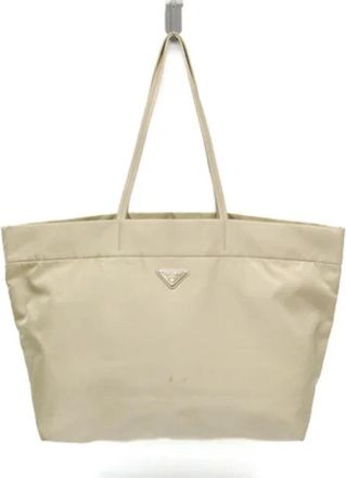 Prada Pre-owned Leather prada-bags - Dames - Vintage Shopper - Beige - ONE Size - Leer - Vintage