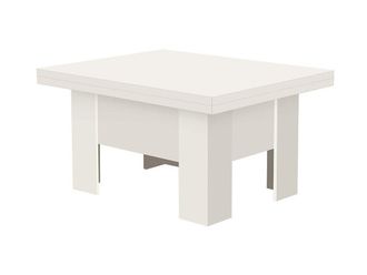 Mirjan24 Mobilier1 - Mesa De Centro Convertible Stanton 102, Blanco, 53x80x100cm, Di&aacute;metro: 0, Aglomerado Laminado, Angular