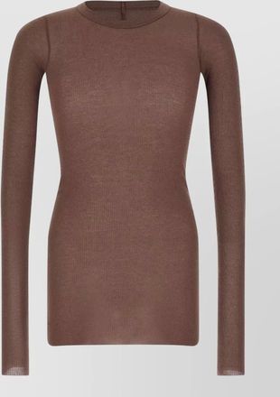 Rick Owens ribbed silk-blend long-sleeve t-shirt