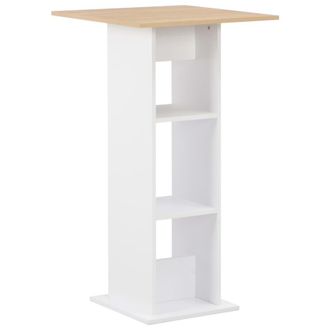Berkfield Home Bar Table White & Sonoma Oak 60x60x110 cm | Size: 60 x 60 x 110 cm