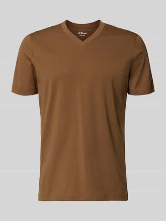s.Oliver Red Label Regular Fit T-Shirt aus reiner Baumwolle in Schoko, Gr&ouml;&szlig;e XXXL