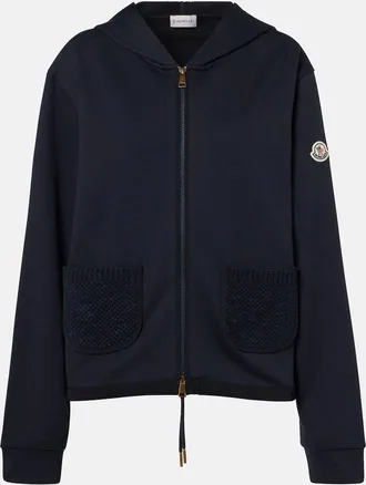Moncler Cotton-blend zip-up hoodie