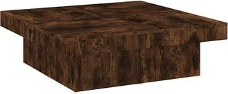 vidaXL Vidaxl - Mesa De Centro Madera Contrachapada Roble Ahumado 90x90x28 Cm
