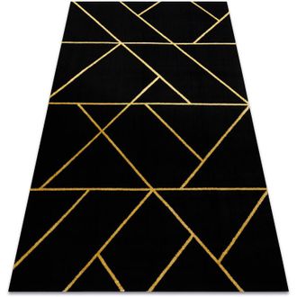 RugsX Rugsx - Alfombra Emerald Exclusivo 1012 Glamour, Elegante Geom&eacute;trico Negro / Oro Black 180x270 Cm