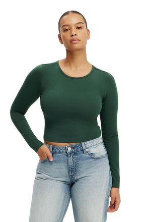 Cotton On Womens Everyday Smooth Long Sleeve in Treetop Green at Nordstrom, Size Xx-Small