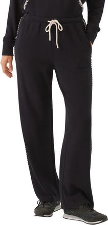 Karen Kane Edge Stitch Wide Leg Sweatpants in Black at Nordstrom, Size X-Large