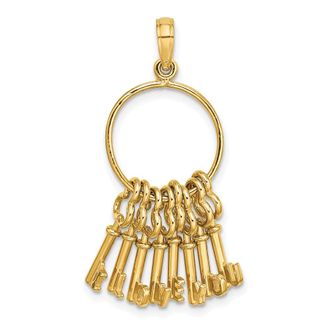 Diamond2Deal 14k Yellow Gold Moveable 3D I LOVE YOU Key Chain Charm