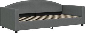 vidaXL Sofá cama sin colchón tela gris oscuro 90x200 cm Vidaxl