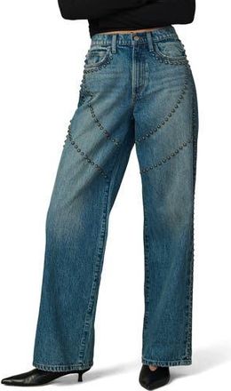 Joe's The Harlowe Embellished High Waist Wide Leg Jeans in Mellow at Nordstrom Rack, Size 25